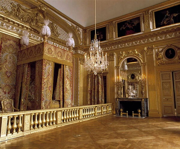 View of the room of King Louis XIV (1638-1715) in Versailles