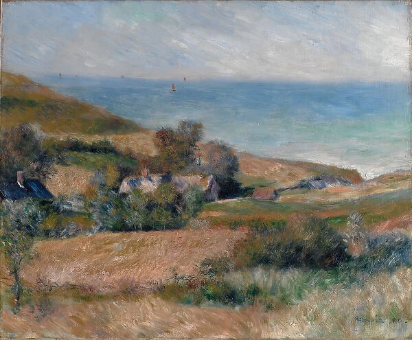 View of the Seacoast near Wargemont in Normandy, 1880 (oil on canvas)