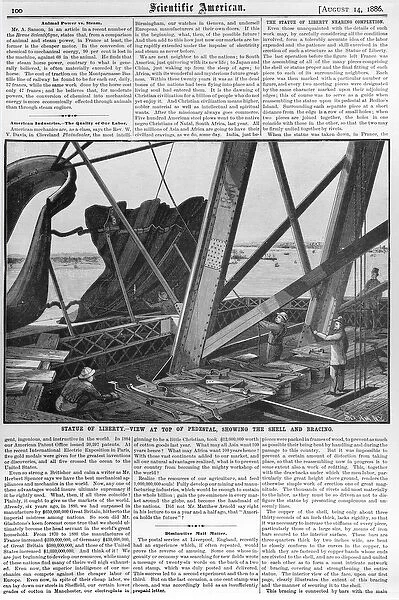 View from the Statue of Liberty, from Scientific American, 14th August 1886