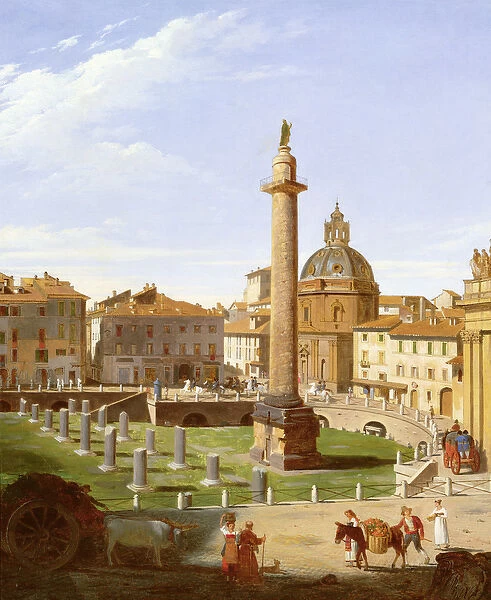 A View of Trajans Forum, Rome, 1821 (oil on canvas)