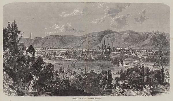 View of Trier, Germany (engraving)