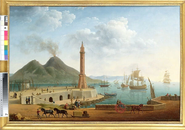View of Vesuvius from the Harbour of Naples, 1791 (oil on canvas) (pair of 121416)