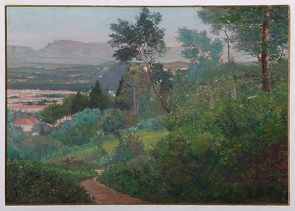 View of Vignola (oil on plywood)