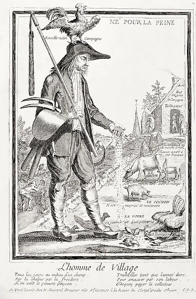 The Village Peasant, Born to Suffer, c. 1780 (engraving) (see also 101779)