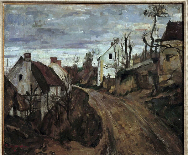 A village road to Auvers-sur-Oise (Auvers sur Oise) Painting by Paul Cezanne (1839-1906