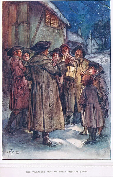 The Villagers kept up the Christmas Carol, illustration from
