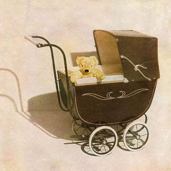 Vintage Childrens Still Life - Baby Stroller, 1947 (screen print)