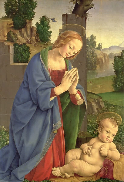 The Virgin Adoring the Child, 1490-1500 (oil on wood)
