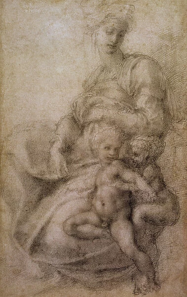 The Virgin and Child with the infant Baptist, c. 1530 (black chalk on paper)