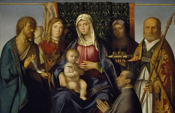 Virgin and Child with Saints and a Donor, 1505-1515 (oil on canvas)