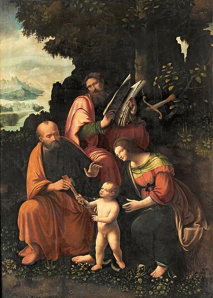 The Virgin and Child with SS. Peter and Paul (oil on panel)