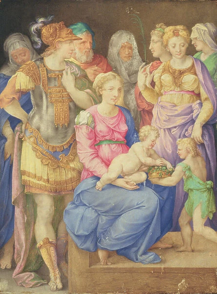 The Virgin and Child, St. John the Baptist and seven individuals, c. 1553 (vellum)