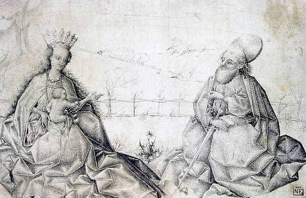 Virgin and Child with St Paul, c.1450 (Pen, black ink and grey wash)