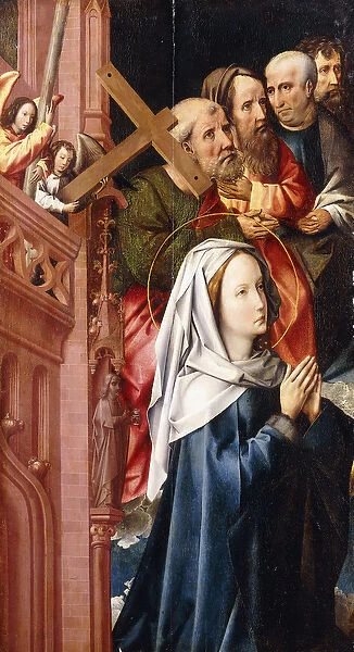 The Virgin Mary with Four Apostles, (oil on canvas)