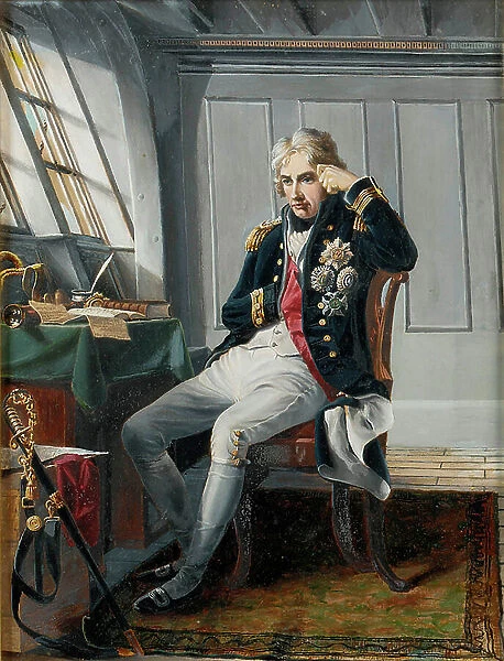 Viscount Horatio Nelson (1758-1805), before the Battle of Trafalgar, 21 October 1805, c.1854 (oil on canvas)