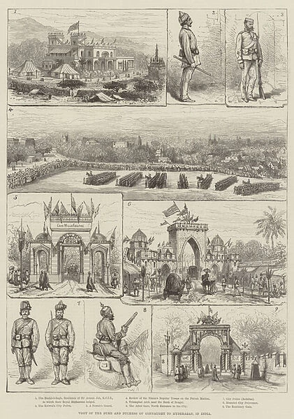 Visit of the Duke and Duchess of Connaught to Hyderabad, in India (engraving)