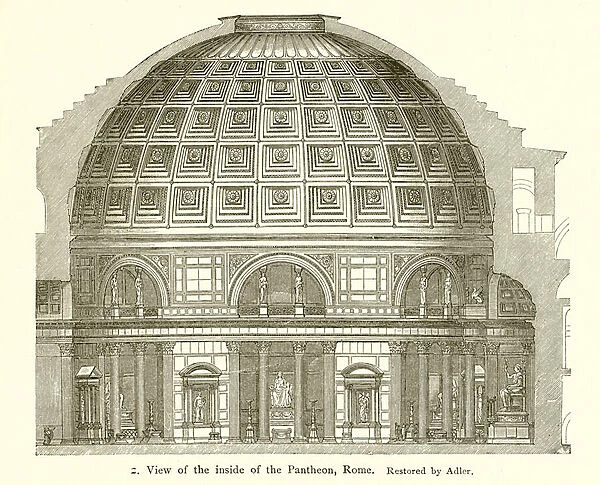 Visit of the inside of the Pantheon, Rome (engraving)