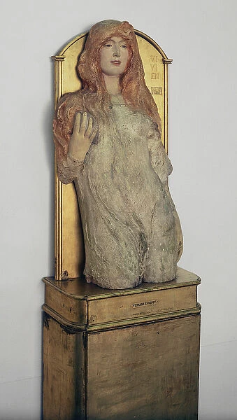 Vivien from Tennyson's Idylls of the King, 1896 (polychromatic plaster)