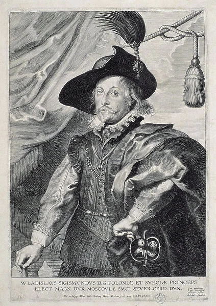 Vladislav IV Vasa (1595-1648) King of Poland, 1624 (engraving)