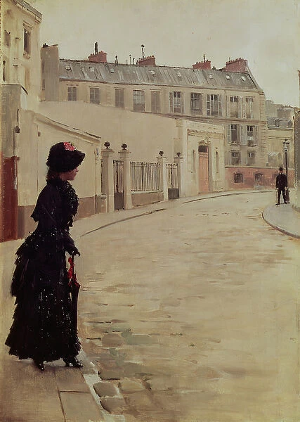 Waiting, Rue de Chateaubriand, Paris (oil on canvas)
