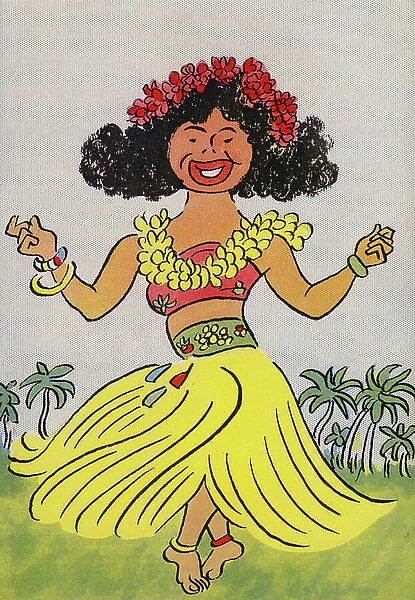 Walter Trier's crazy costumes: Hawaii (colour litho)