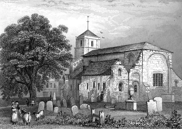Waltham Abbey Church, Essex, engraved by John Rogers, 1831 (engraving)
