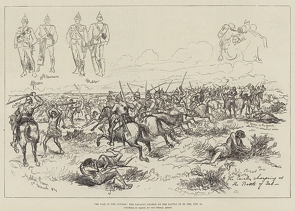 The War in the Soudan, the Cavalry Charge at the Battle of El Teb, 29 February (litho)