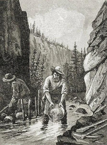 Washing out gold, from A Brief History of the United States, published by A