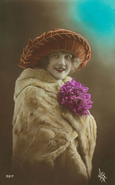 Wealthy woman posing (coloured photo)