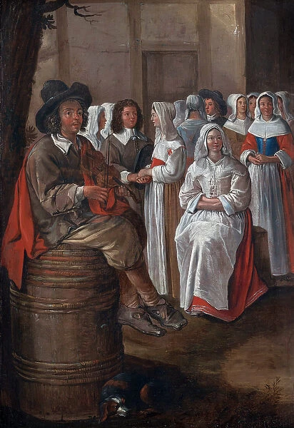 Wedding scene par Michelin, Jean (1623-1695). Oil on canvas, size : 76x52