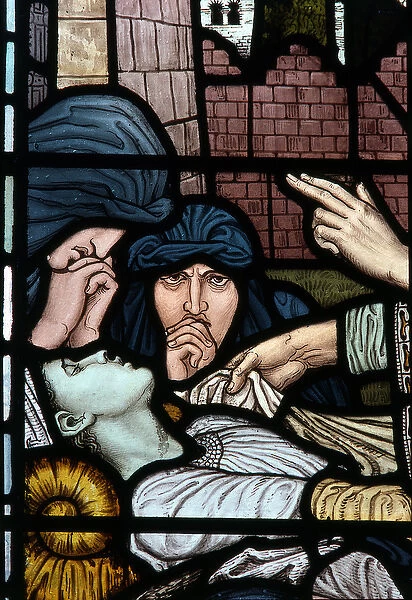 'Weep Not'detail from stained glass window