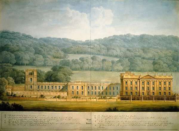 The West Front of Chatsworth House (w  /  c on paper)