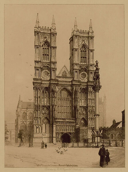 West Tower and Crimean Monument at Westminster Abbey (photo)
