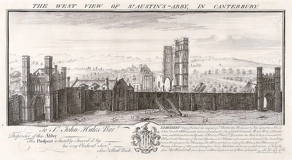 The West View of St. Austins Abbey, in Canterbury, from A Collection of