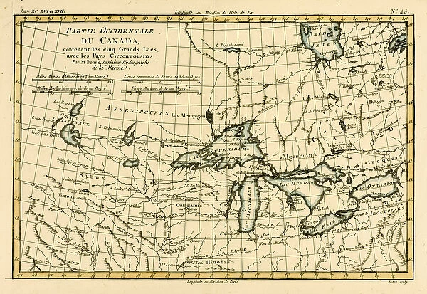 Western Canada, including the Five Great Lakes, from Atlas de Toutes les Parties