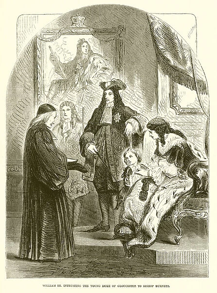 William III. intrusting the Young Duke of Gloucester to Bishop Burnett (engraving)