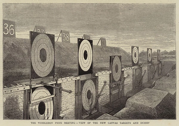 The Wimbledon Prize Meeting, View of the New Canvas Targets and Dummy (engraving)