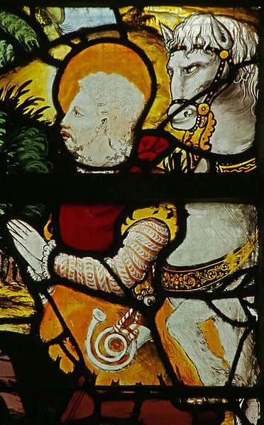 Window depicting the vision of St Eustache, detail of 2921629 (stained glass)