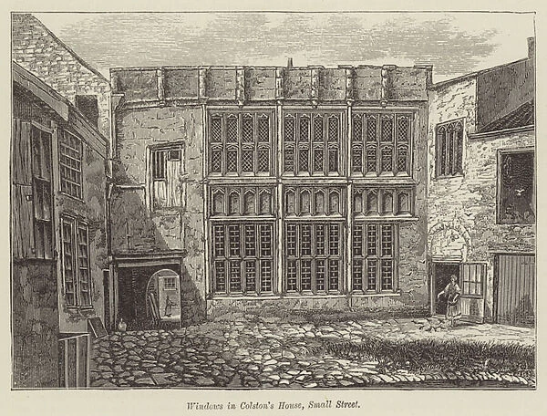 Windows in Colstons House, Small Street (engraving)