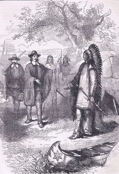 Winslows visit to Massaqit 1634, illustration from Cassell
