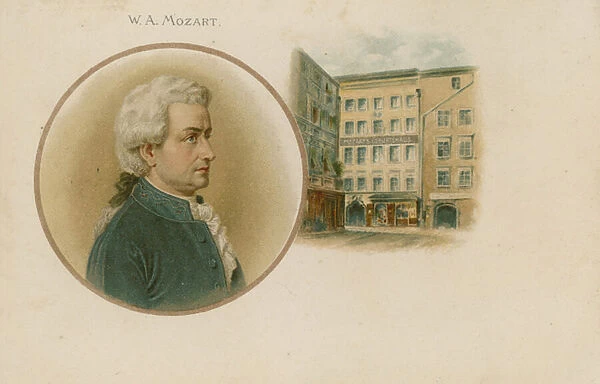 Wolfgang Amadeus Mozart, Austrian composer and musician (chromolitho)