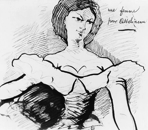 A Woman for Asselineau (pen & ink on paper) (b  /  w photo)
