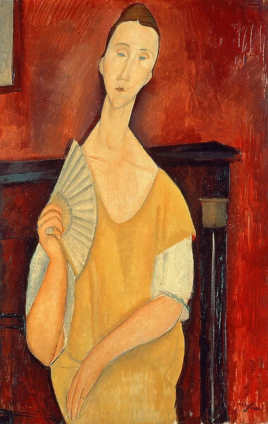 Woman with a Fan (Lunia Czechowska) 1919 (oil on canvas)