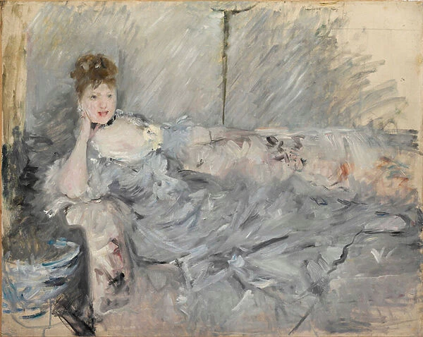 Woman in grey reclining, 1879 (oil on canvas)