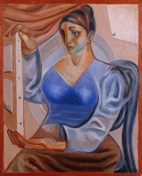 Woman with a Painting; La Femme au Tableau, (oil on canvas)