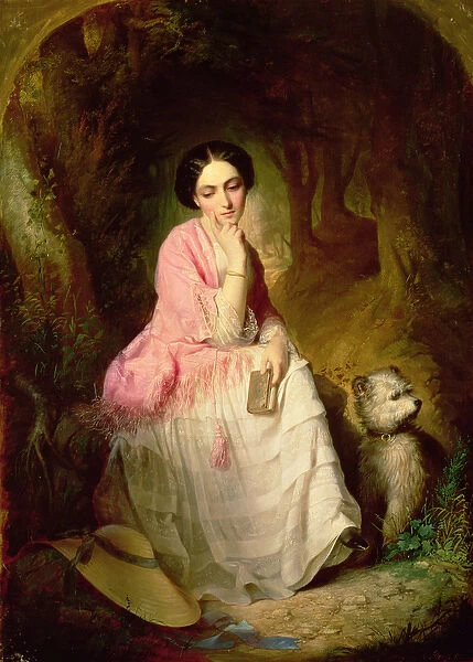 Woman Seated in a forest glade