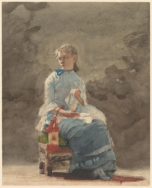 Woman Sewing, 1878-9 (watercolour over graphite on off-white wove watercolor paper)