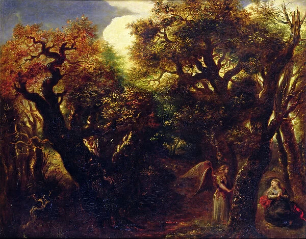 Wooded Landscape with Hagar and the Angel, c. 1645 (oil on canvas)