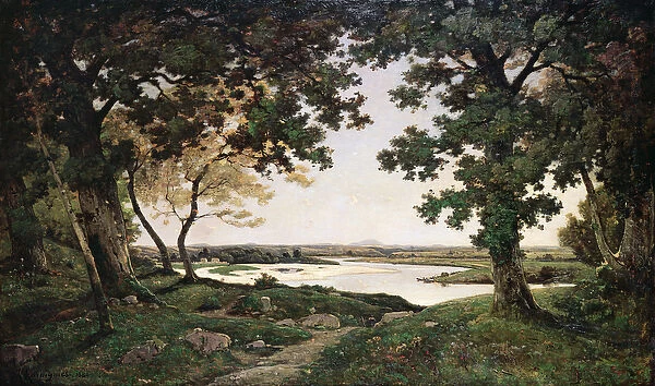 Wooded Landscape with a Sandy River, 1882 (oil on canvas)