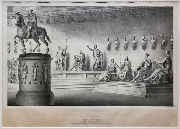 Works by Antonio Canova: Portraits in a Pantheon, 1844 (litho on mounted wove paper)